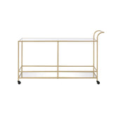 Kenda Clear Glass, Mirrored & Gold Serving Cart Model 98425 By ACME Furniture